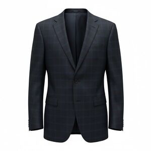 Z Zegna Wool Blazer Sport Coat Plaid Check Pattern Jacket IT 56 R